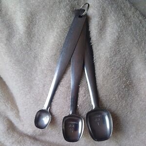 Foley style unbranded measurement spoons long handle 1 tsp 1/2 Tsp & 1/4 Tsp